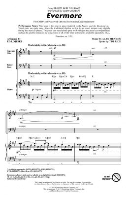 page one of Evermore (from Beauty And The Beast) (arr. Ed Lojeski) (SATB Choir)