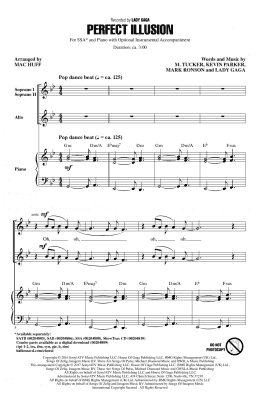 page one of Perfect Illusion (SSA Choir)