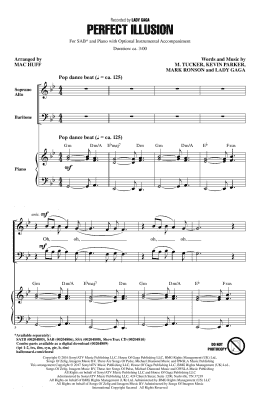 page one of Perfect Illusion (SAB Choir)