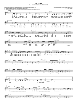 page one of The Climb (from Hannah Montana: The Movie) (Lead Sheet / Fake Book)
