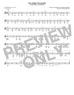 page one of Following The Leader (from Peter Pan) (Lead Sheet / Fake Book)