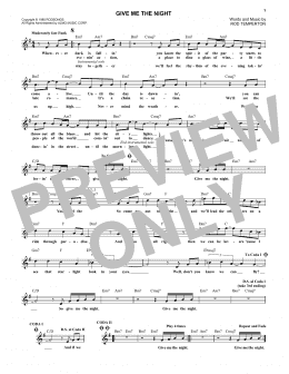 page one of Give Me The Night (Lead Sheet / Fake Book)