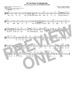 page one of Hit The Road To Dreamland (Lead Sheet / Fake Book)