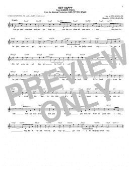 page one of Get Happy (Lead Sheet / Fake Book)