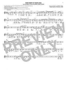 page one of How Deep Is Your Love (Lead Sheet / Fake Book)