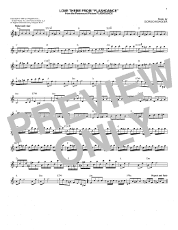 page one of Love Theme From "Flashdance" (Lead Sheet / Fake Book)