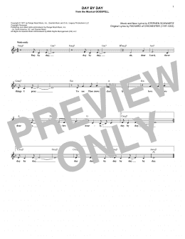 page one of Day By Day (from Godspell) (Lead Sheet / Fake Book)