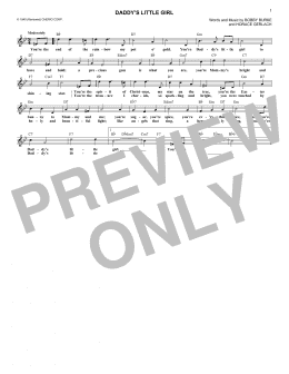 page one of Daddy's Little Girl (Lead Sheet / Fake Book)