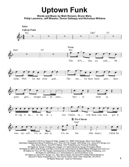 page one of Uptown Funk (feat. Bruno Mars) (Pro Vocal)