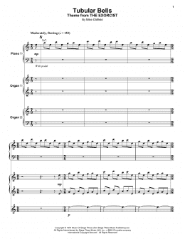 page one of Tubular Bells (Keyboard Transcription)