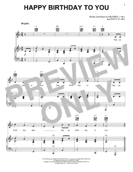 page one of Happy Birthday To You (Piano, Vocal & Guitar Chords (Right-Hand Melody))