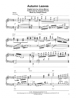 page one of Autumn Leaves (Piano Transcription)