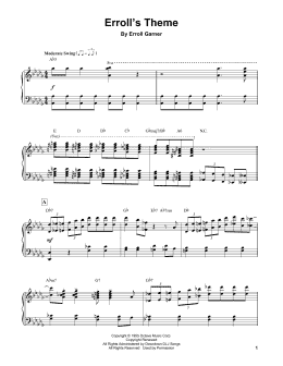 page one of Erroll's Theme (Piano Transcription)