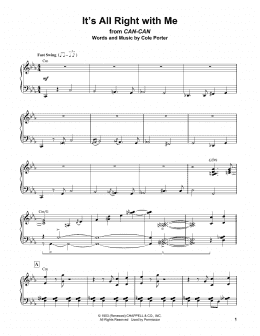 page one of It's All Right With Me (Piano Transcription)