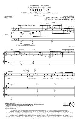page one of Start A Fire (SATB Choir)