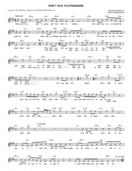 page one of Don't Talk To Strangers (Lead Sheet / Fake Book)