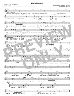 page one of Brother Louie (Lead Sheet / Fake Book)