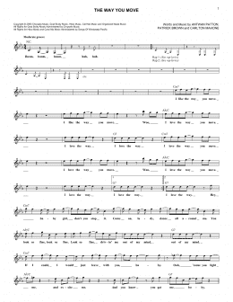 page one of The Way You Move (feat. Sleepy Brown) (Lead Sheet / Fake Book)