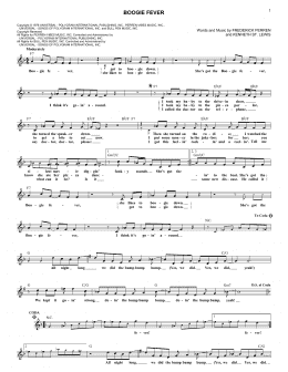 page one of Boogie Fever (Lead Sheet / Fake Book)