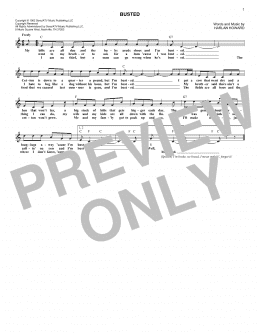 page one of Busted (Lead Sheet / Fake Book)