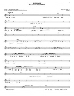 page one of Batdance (Lead Sheet / Fake Book)