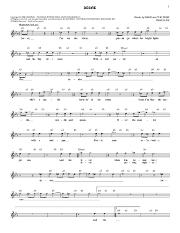page one of Desire (Lead Sheet / Fake Book)