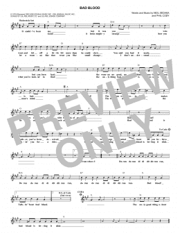 page one of Bad Blood (Lead Sheet / Fake Book)