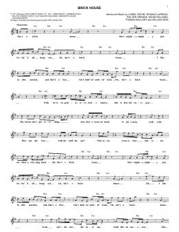 page one of Brick House (Lead Sheet / Fake Book)