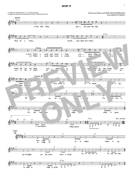 page one of Whip It (Lead Sheet / Fake Book)