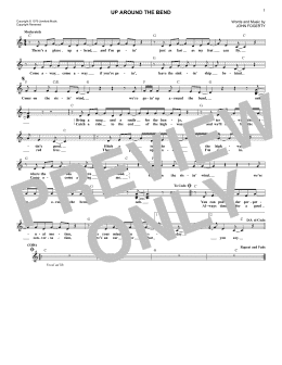 page one of Up Around The Bend (Lead Sheet / Fake Book)