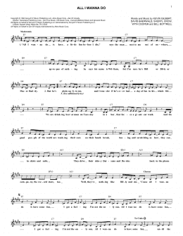 page one of All I Wanna Do (Lead Sheet / Fake Book)