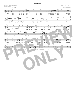 page one of Gee Whiz (Lead Sheet / Fake Book)