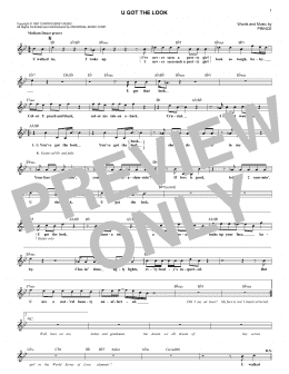 page one of U Got The Look (Lead Sheet / Fake Book)