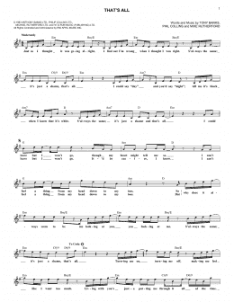 page one of That's All (Lead Sheet / Fake Book)