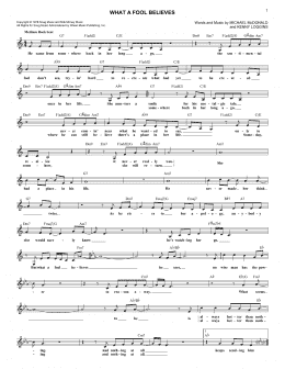 page one of What A Fool Believes (Lead Sheet / Fake Book)