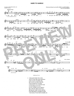 page one of Hard To Handle (Lead Sheet / Fake Book)