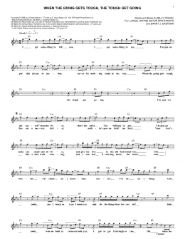 page one of When The Going Gets Tough, The Tough Get Going (Lead Sheet / Fake Book)