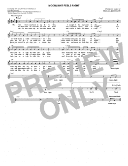 page one of Moonlight Feels Right (Lead Sheet / Fake Book)