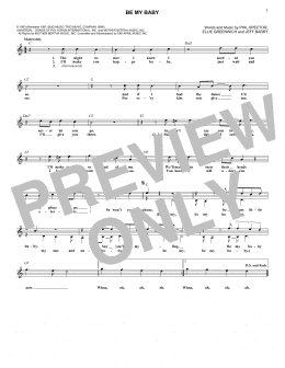page one of Be My Baby (Lead Sheet / Fake Book)