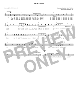 page one of No No Song (Lead Sheet / Fake Book)