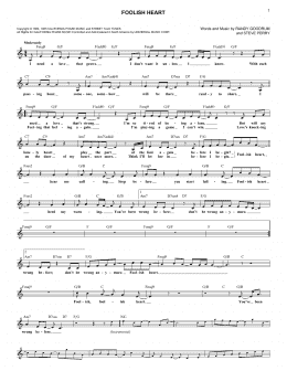 page one of Foolish Heart (Lead Sheet / Fake Book)