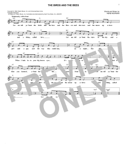 page one of The Birds And The Bees (Lead Sheet / Fake Book)