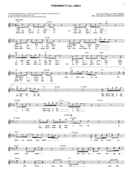 page one of Throwing It All Away (Lead Sheet / Fake Book)