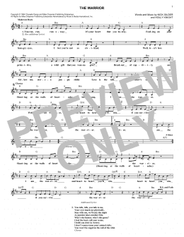 page one of The Warrior (Lead Sheet / Fake Book)