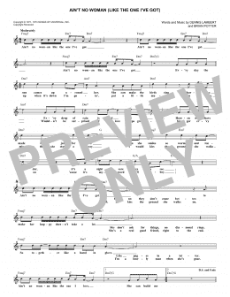 page one of Ain't No Woman (Like The One I've Got) (Lead Sheet / Fake Book)