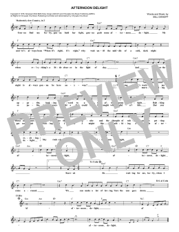 page one of Afternoon Delight (Lead Sheet / Fake Book)