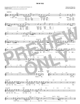 page one of I'm In You (Lead Sheet / Fake Book)