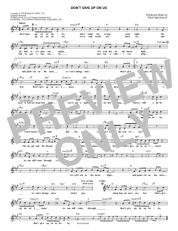 page one of Don't Give Up On Us (Lead Sheet / Fake Book)