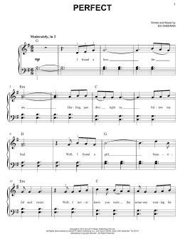 page one of Perfect (Very Easy Piano)