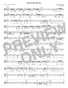 page one of One In A Million You (Lead Sheet / Fake Book)